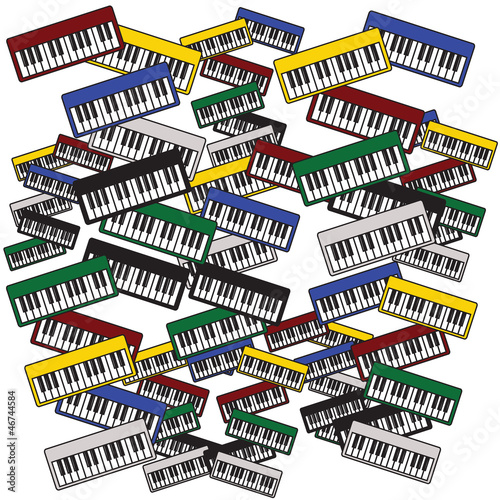 piano on white background