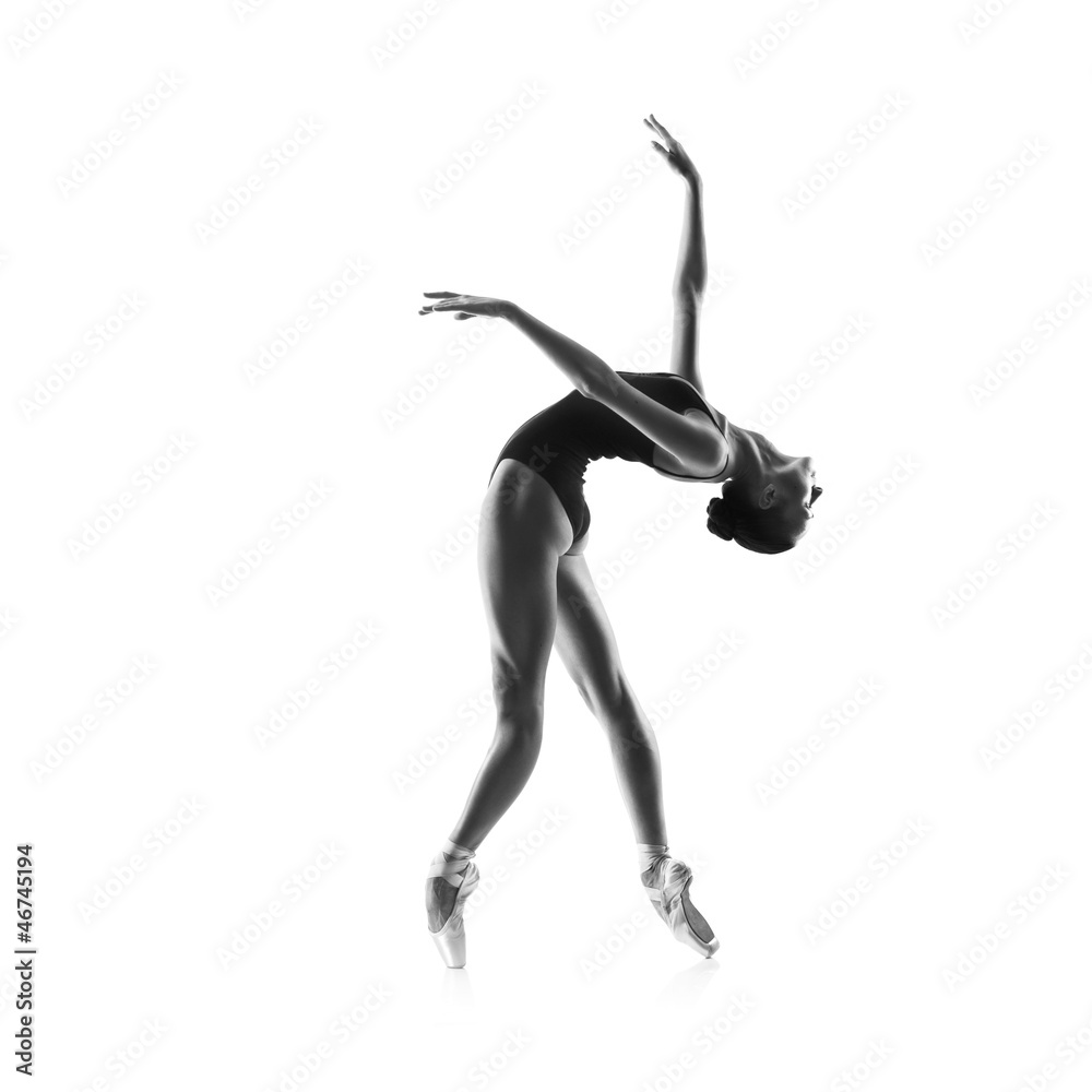 beautiful ballet dancer isolated on white