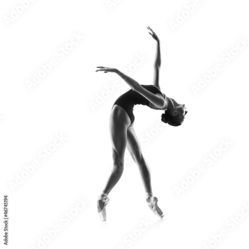 beautiful ballet dancer isolated on white