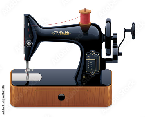Vector retro sewing machine