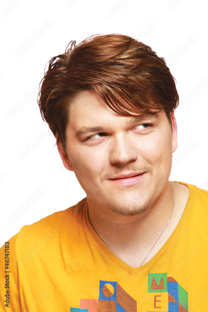 Casual average jo man in t shirt isolated Casual average jo man in t shirt isolated