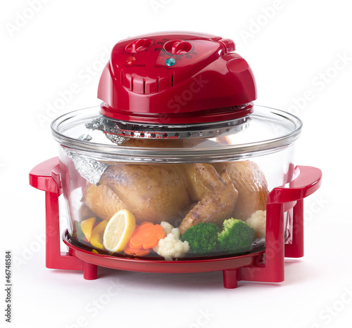 Red electric convection oven for more comfortable cooking