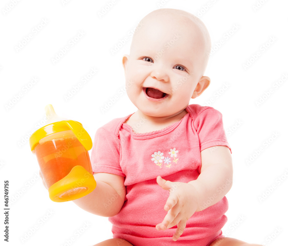 baby with juice