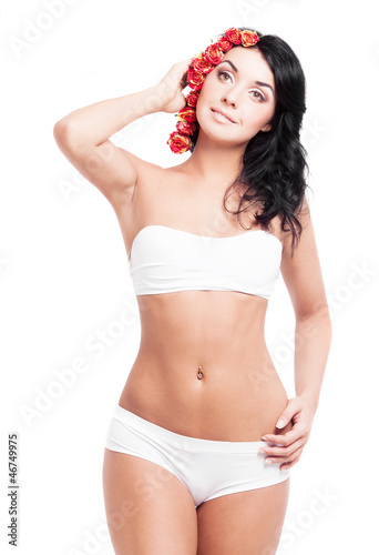 woman with roses