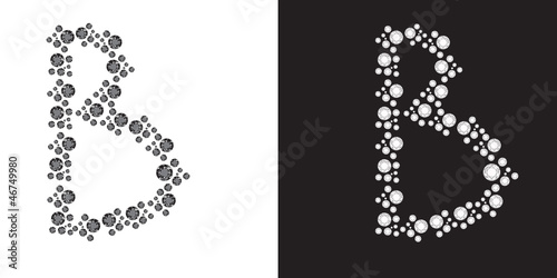 Alphabet letter B from brilliants