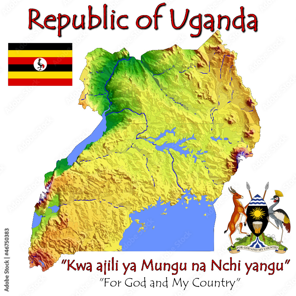 Uganda Africa national emblem map symbol motto Stock Vector Adobe Stock