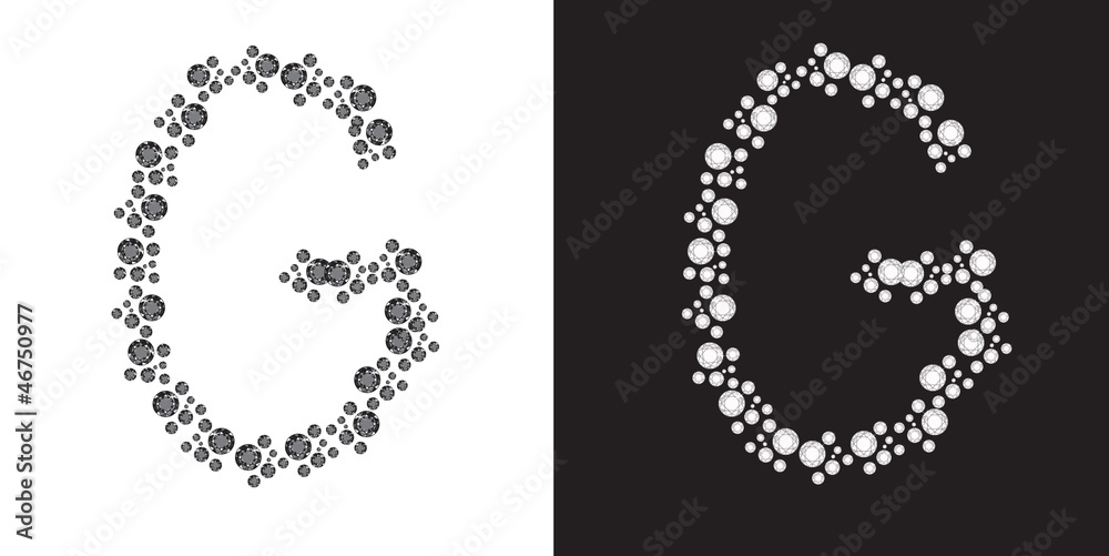 Alphabet letter G from brilliants Alphabet letter G from brilliants