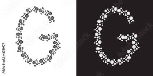 Alphabet letter G from brilliants