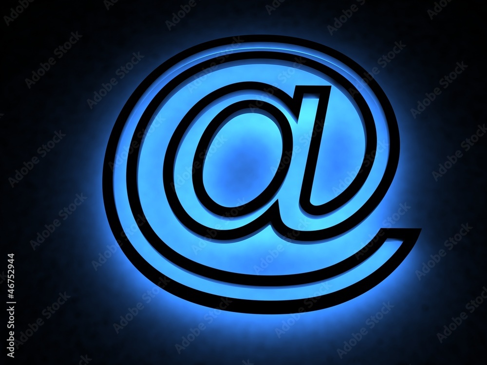 Abstract E-mail symbol in the neon light Abstract E-mail symbol in the neon light