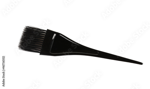 Black brush for hair coloring isolated on white