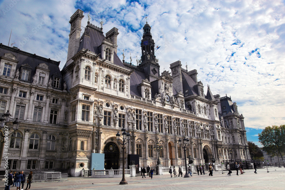 Obraz premium The Hotel de Ville, Paris, France.