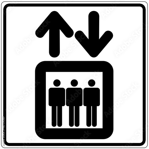 Schild weiß - Fahrstuhl