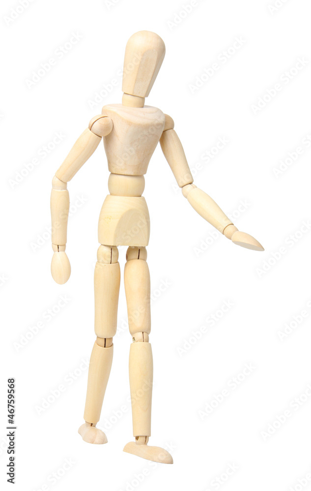 Wooden dummy isolated on a white background Wooden dummy isolated on a white background