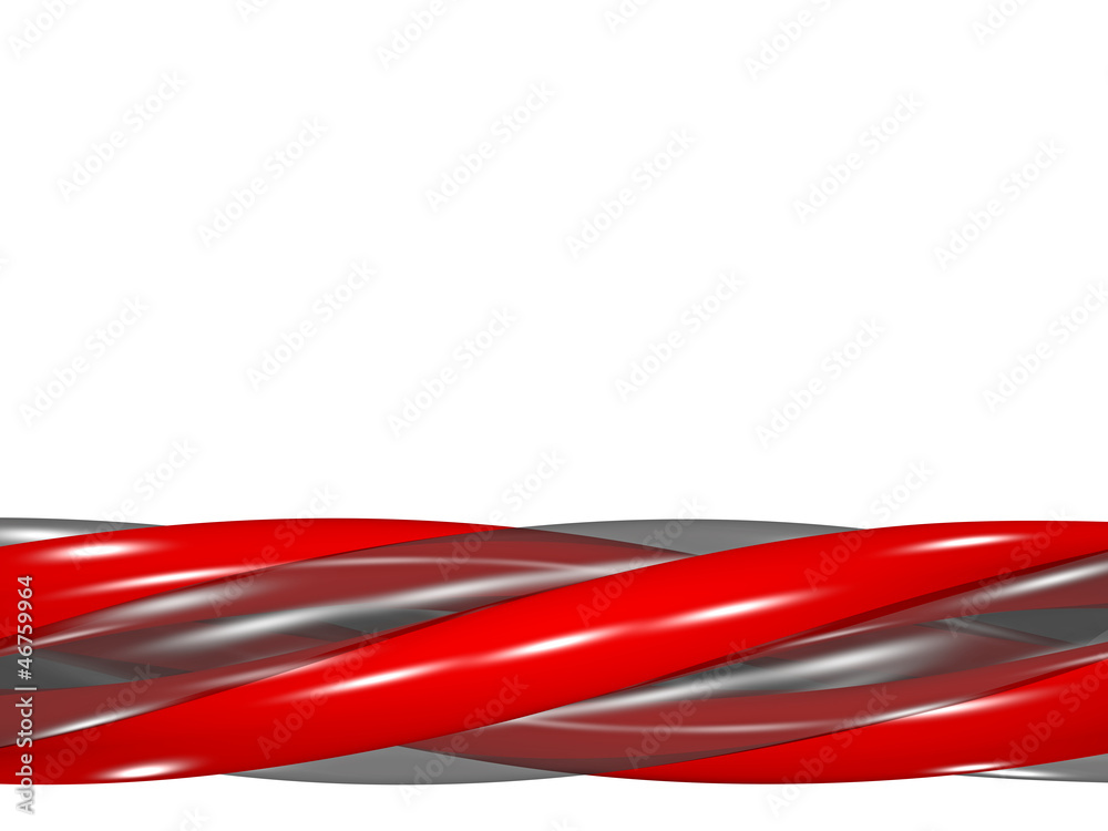 verdrehtes Seil rot und schwarz/durchsichtig - 3D verdrehtes Seil rot und schwarz/durchsichtig - 3D