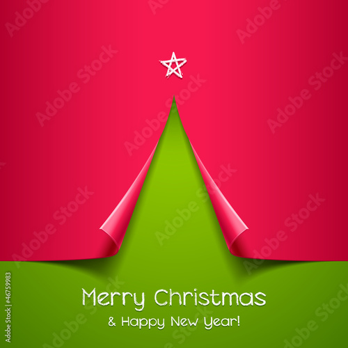 Christmas tree made of paper
