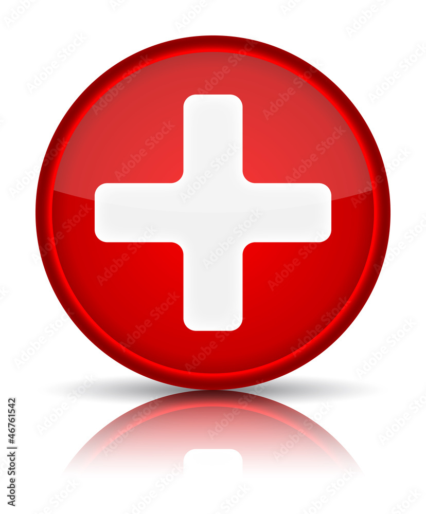 First aid medical button sign with reflection isolated on white. First aid medical button sign with reflection isolated on white.