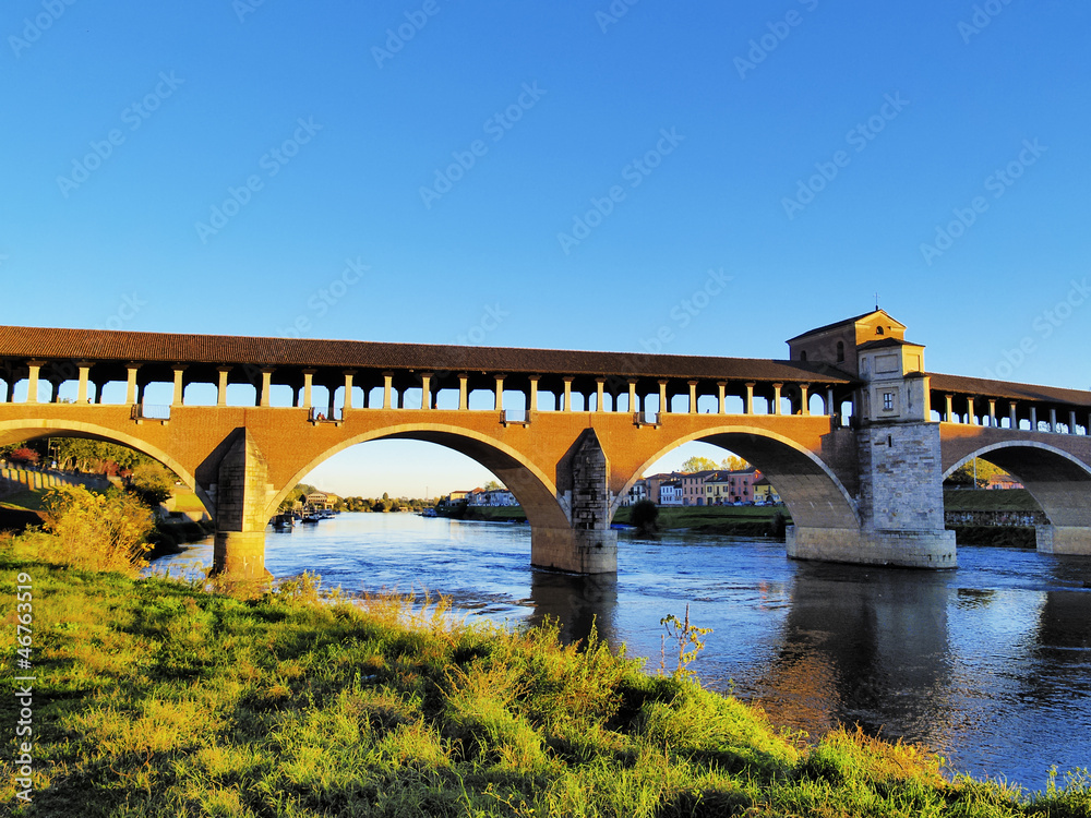 Fototapeta premium Ponte Coperto in Pavia, Lombardy, Italy