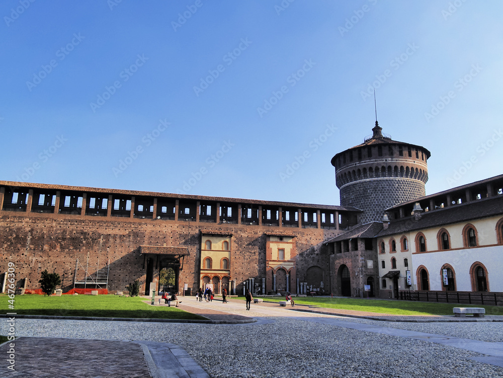 The Castello Sforzesco, Milan, Lombardy, Italy