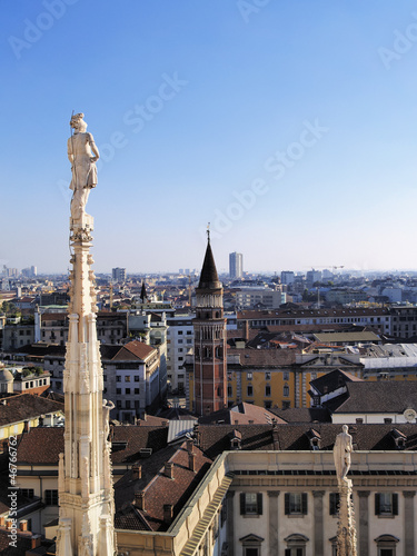 Milan, cityscape from cathedral's roof, Lombardy, Italy © Karol Kozłowski