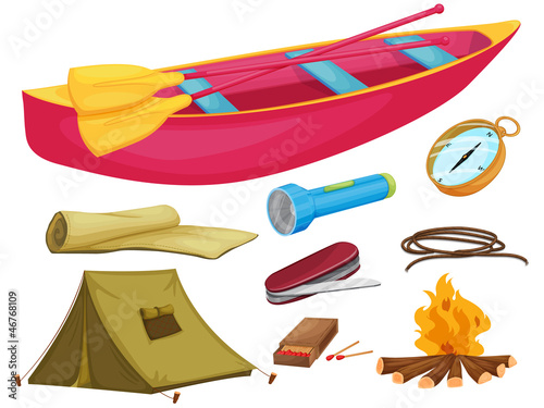 various camping objects