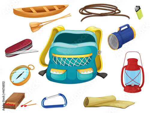 various camping objects