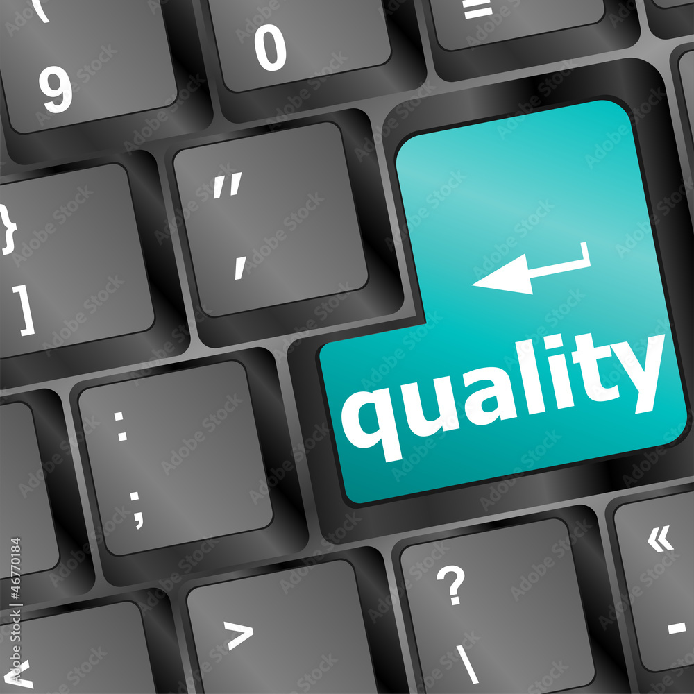 quality button on computer keyboard showing business concept quality button on computer keyboard showing business concept