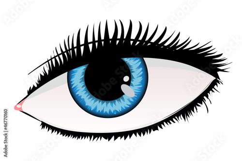 Woman eye of blue color