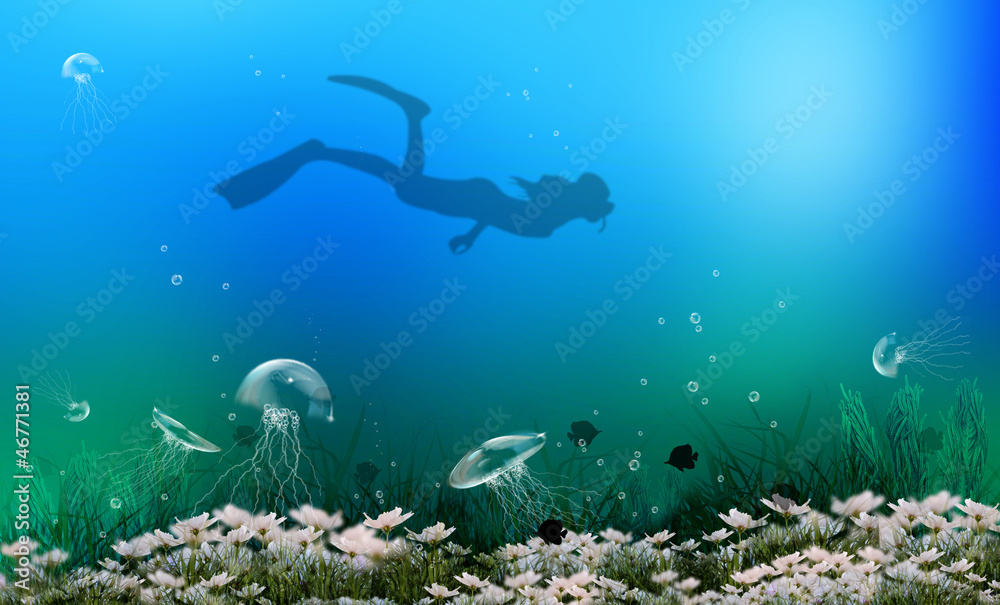 Obraz premium Diving