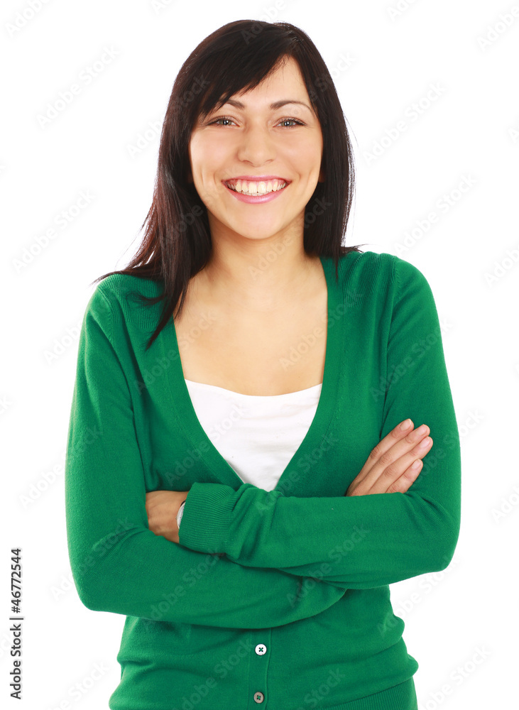 Young woman standing isolated on white background Young woman standing isolated on white background