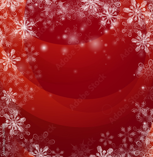 Red Christmas snow background