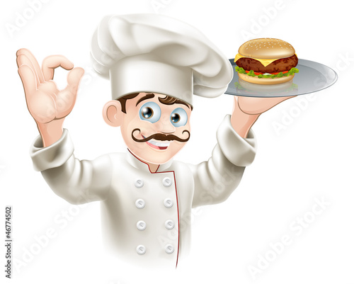 Chef with burger