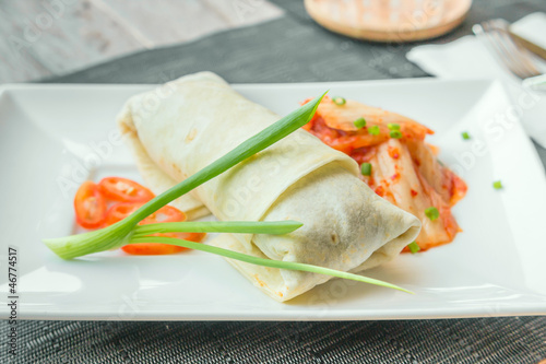 Beef burito with kimchi