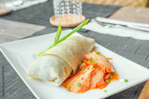 Beef burito with kimchi