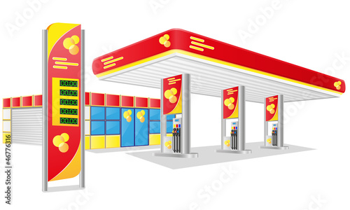 car petrol station vector illustration