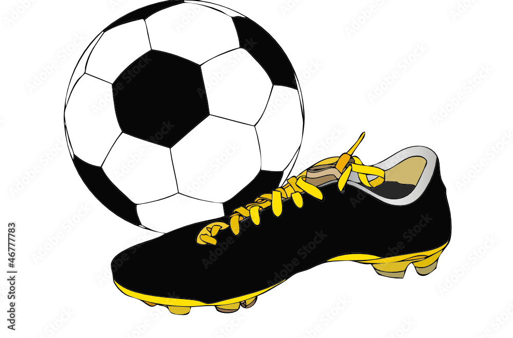 Scarpe e pallone da calcio Stock Vector | Adobe Stock