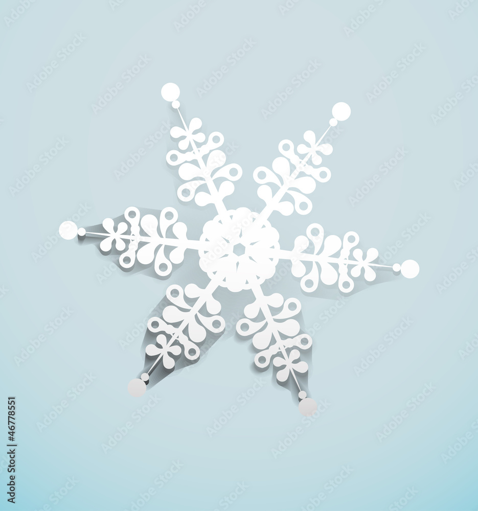 Winter white snowflake background