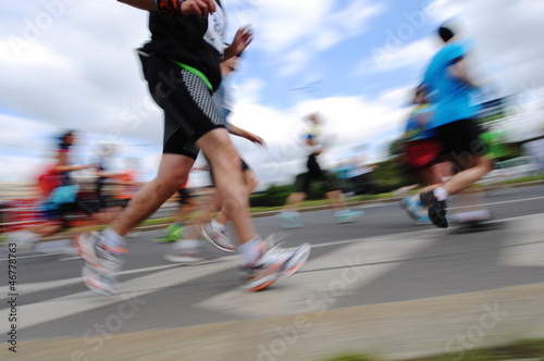 Group of Runners  emotional blurred image