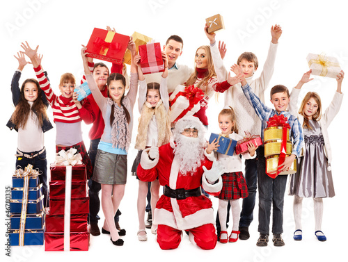 Group of children with Santa Claus.