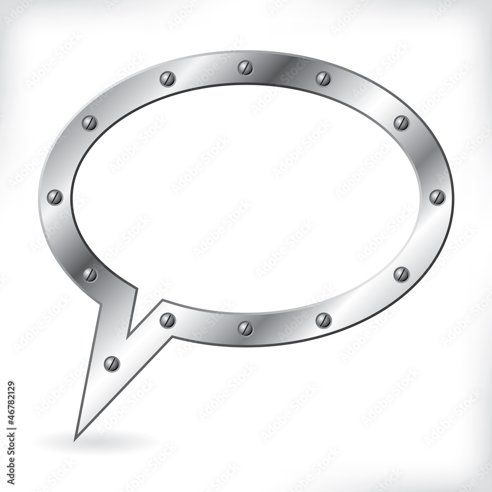 Naklejka premium Blank metallic speech bubble design
