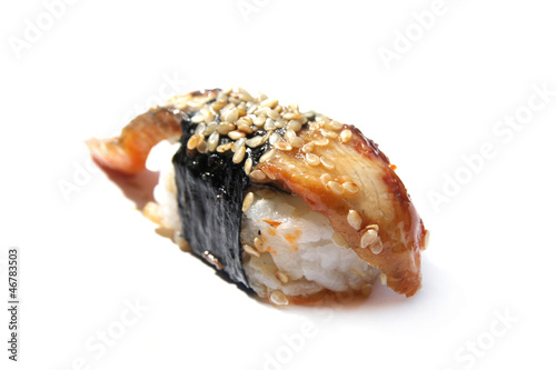 Anago sushi (sea eel sushi ) on white background