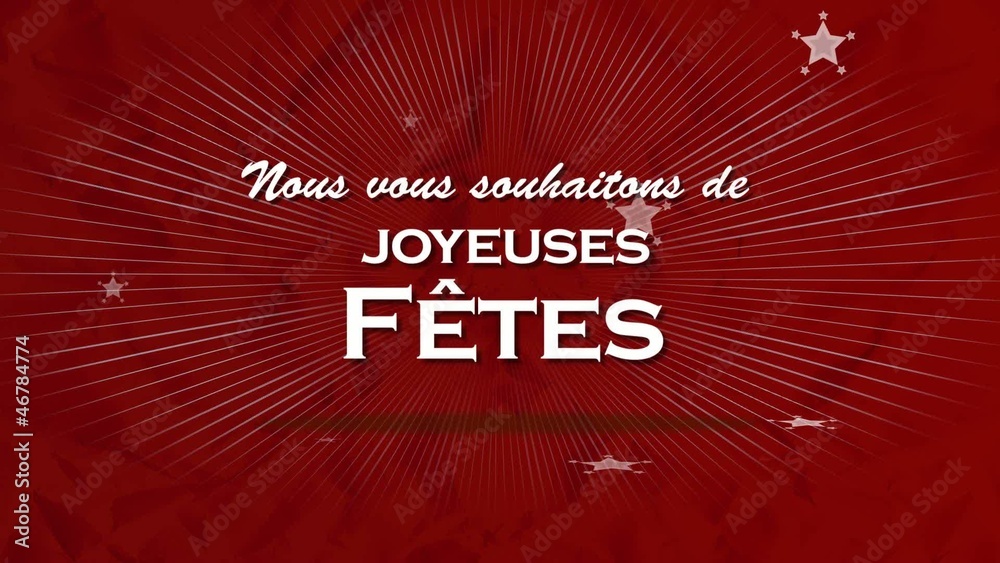 Voeux de Joyeuses fêtes animation souhaits réveillon fond rouge