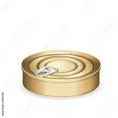 Tin can isolated on white