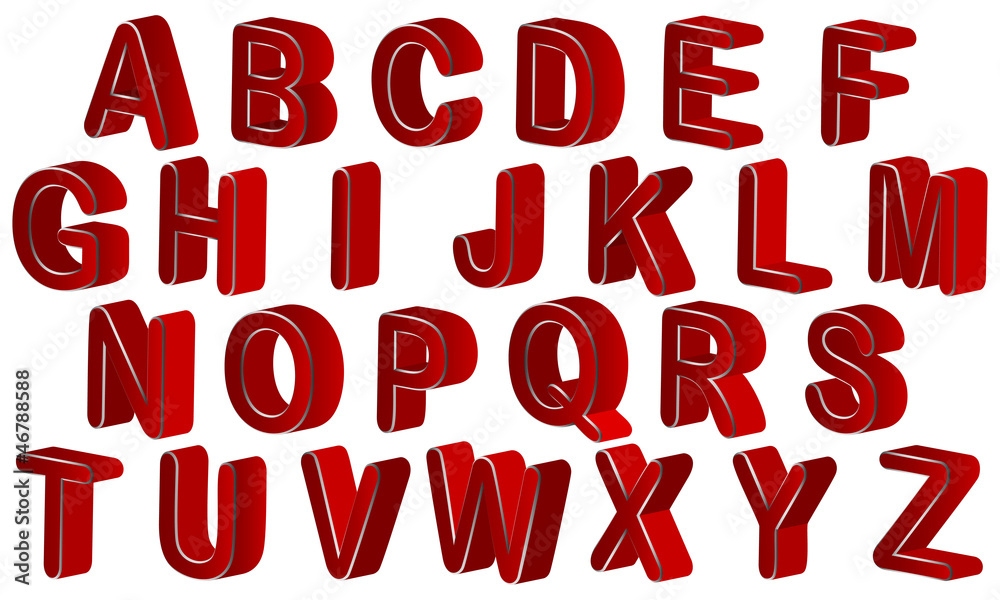English alphabet 3d English alphabet 3d