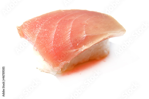 Maguro tuna Sushi isolated on white background.