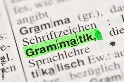 Grammatik im wörterbuch photo