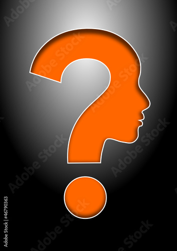 Fragezeichen, orange, Vektor