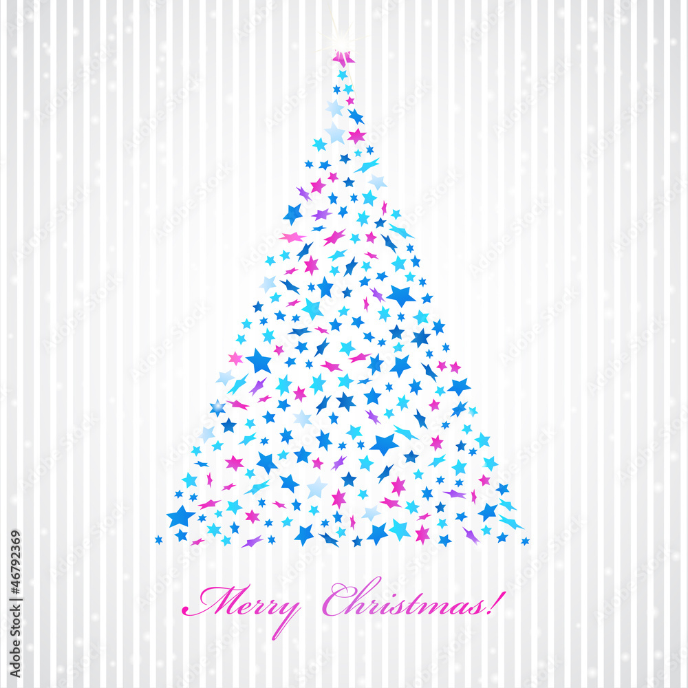 Christmas background with star fir-tree Christmas background with star fir-tree