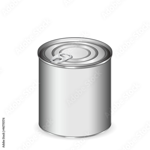 Tin can isolated on white