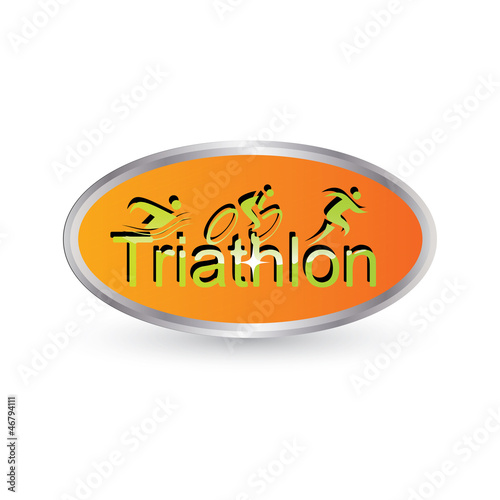 Vector triathlon emblem