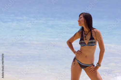Sexy Asian Girl at Exotic Beach